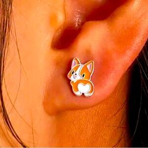 Corgi enamel, and the stainless steel earrings with post backs